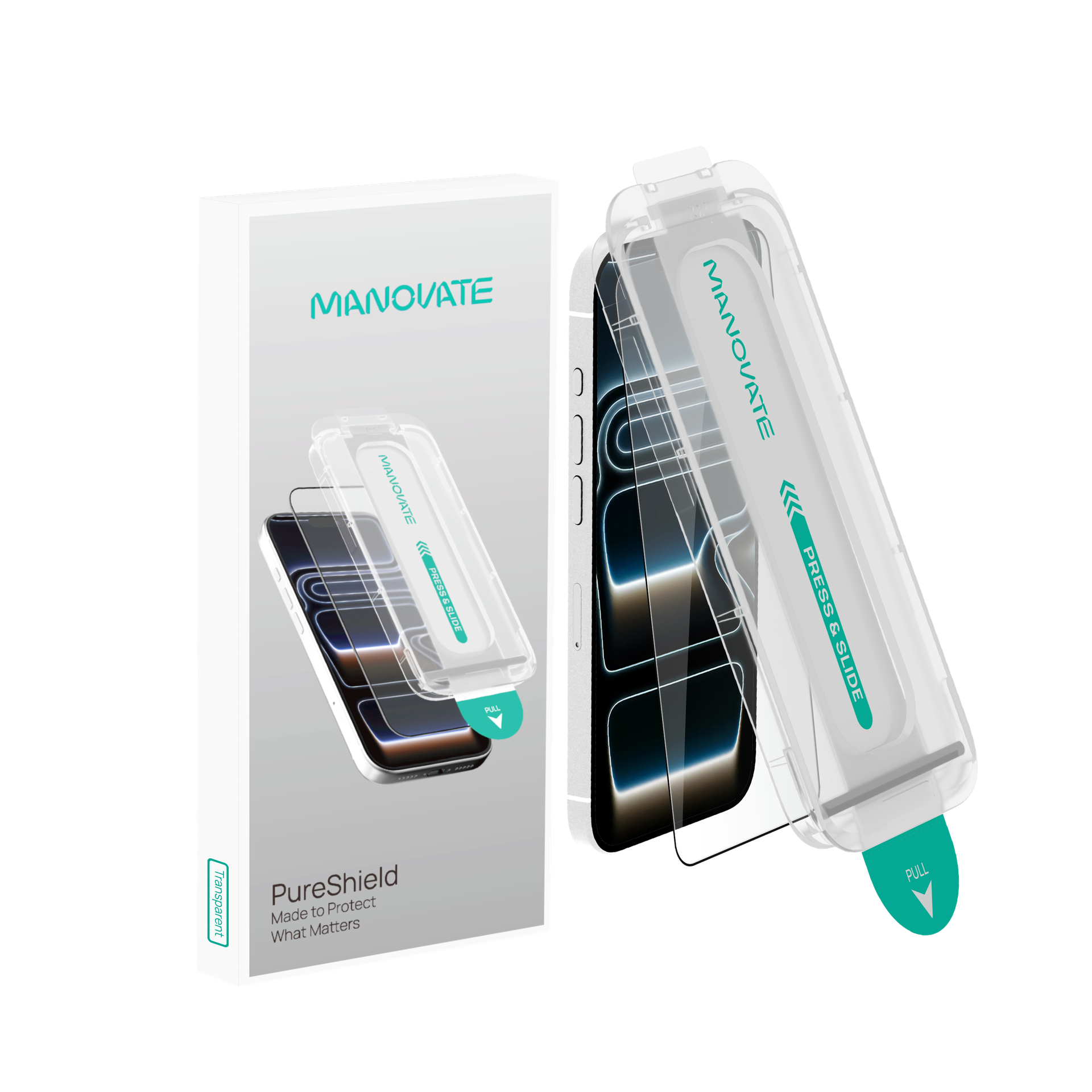 Manovate PureShield Transparent Screen Protector for iPhone 16 Pro Max
